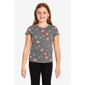 Excellent SO Girls Gray Pink Unicorn Print Core Tee Shirt Size Large 10/12